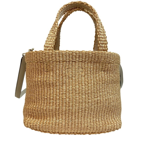 JIMMY CHOO 2-Way Basket Beach Tote Bag, Shoulder Beige, Women's - Picture 2 of 10